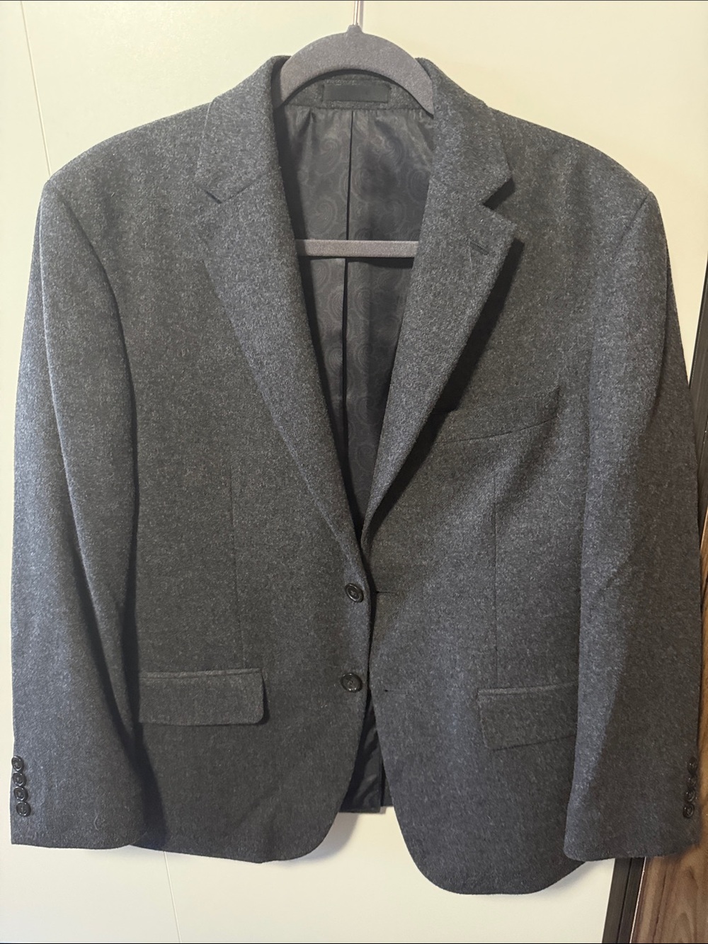 Lauren Ralph Lauren Men's Dark Gray Two-Button Wool Blazer
